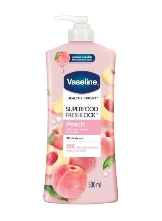 Vaseline Healthy Bright UV Body Lotion with Superfood Freshlock Peach – 500ml